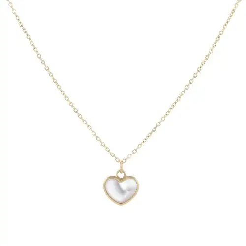 cappagli gioielli collana con cuore in oro e madreperla