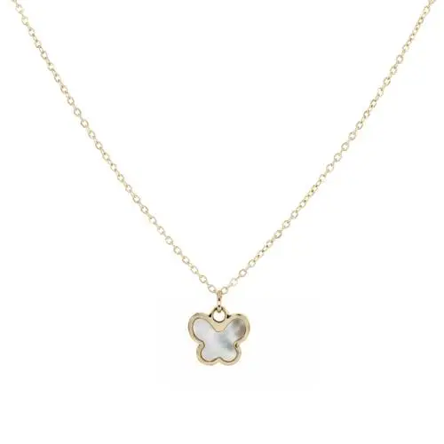 cappagli gioielli collana con farfalla in oro e madreperla