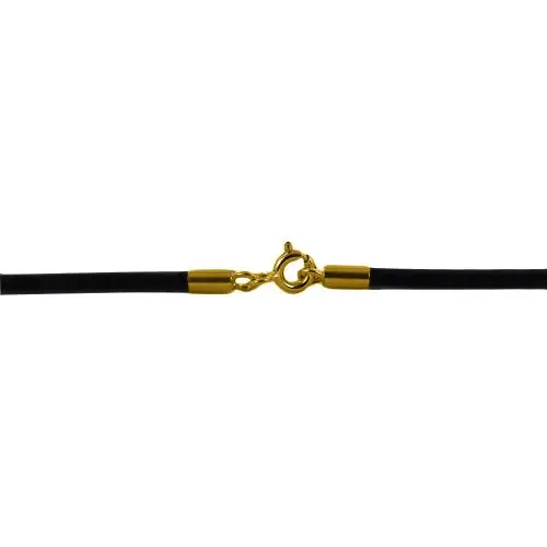 cappagli gioielli collana in caucciu nero 40 cm e chiusura in oro giallo
