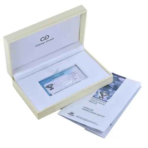 diamante in blister per carati 0 18 colore f purezza vs1 certificato igi