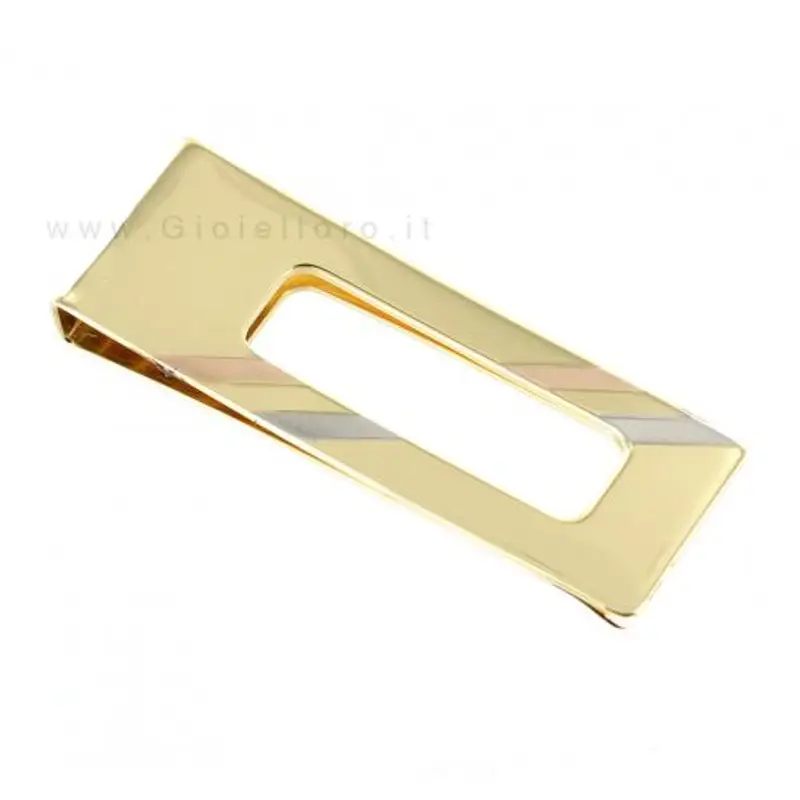 cappagli gioielli fermasoldi in oro giallo con inserti in oro tricolore