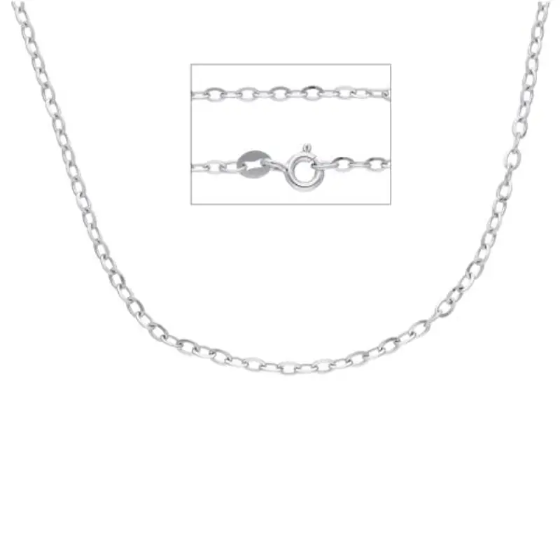 cappagli gioielli girocollo da donna catena rolo in oro bianco 40 cm spessa