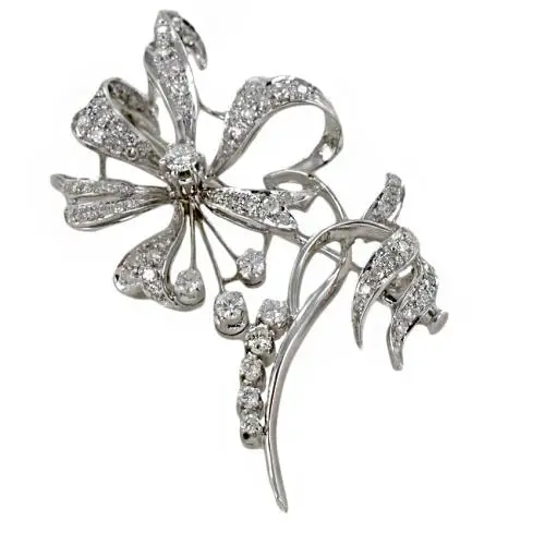cappagli gioielli spilla vintage stile antico a forma di fiore con diamanti