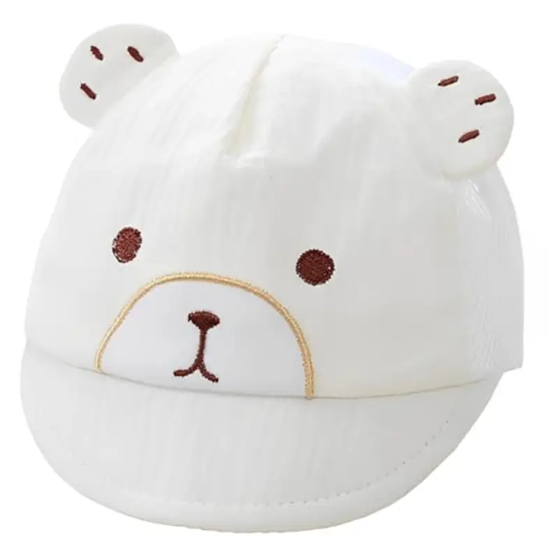 RVYEIOP Cappello Bambino Orso Traspirante Protezione Solare - Beige