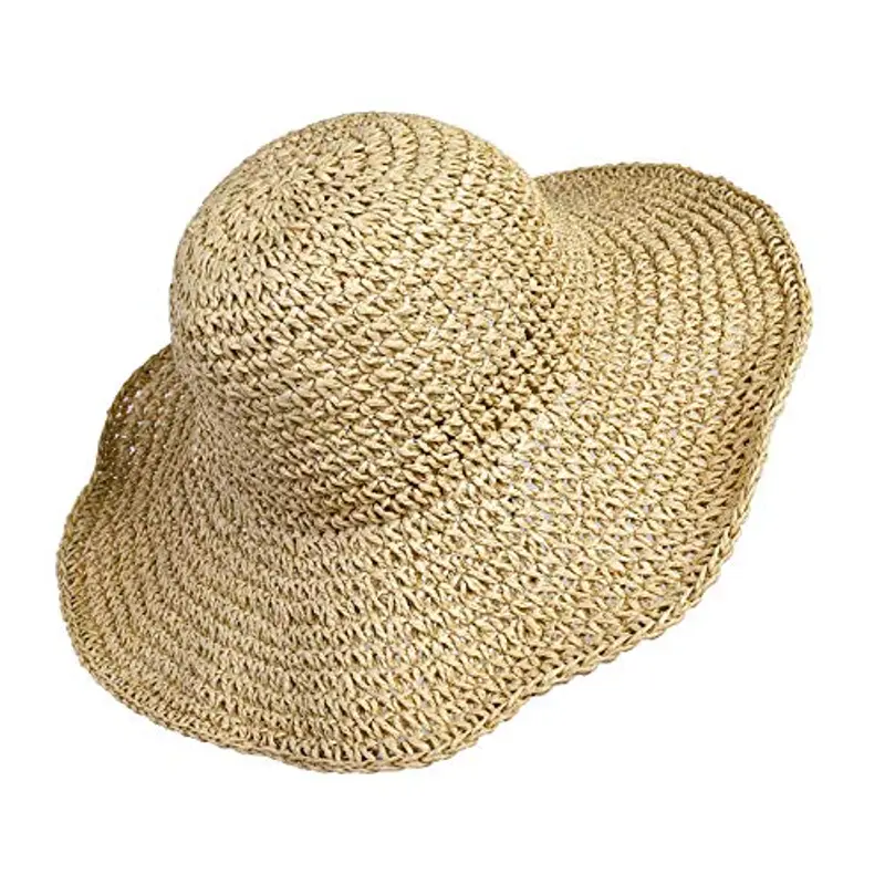 MaoXinTek Cappello Parasole di Paglia da donna Elegante, Cappello Tesa Larga da Sole Estate, flessibile e pieghevole per l’estate viaggio e