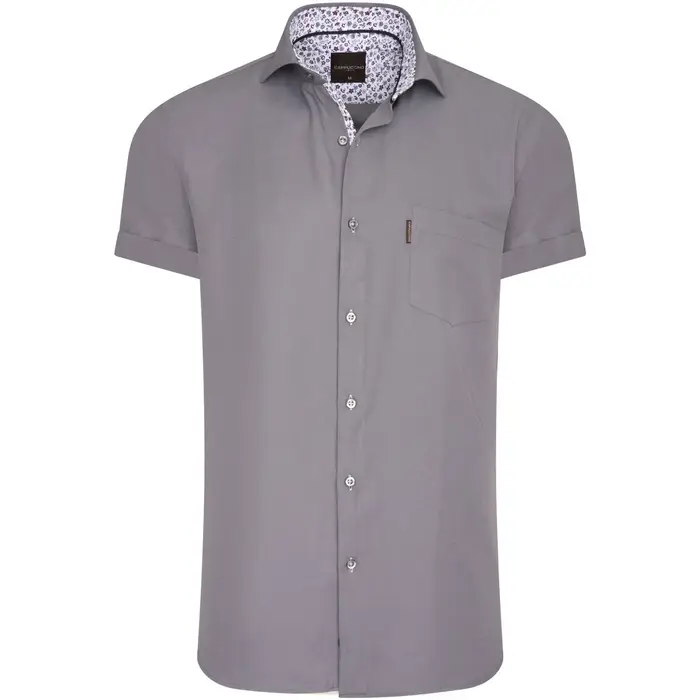 Camicia Cappuccino Italia Short Sleeve Blouse Antraciet Grigio