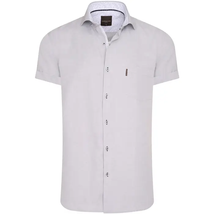 Camicia Cappuccino Italia Short Sleeve Blouse Grijs Grigio