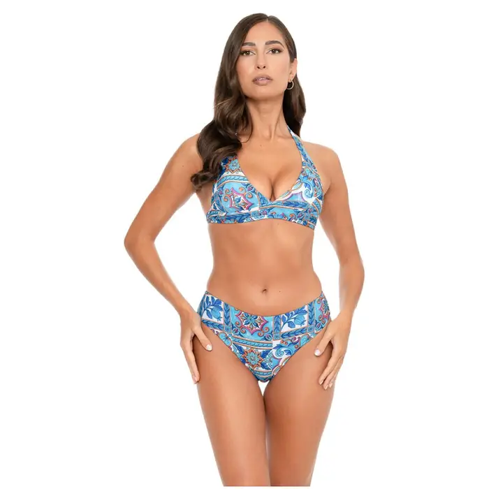 Bikni Triangolo Reversibile Azzurro Donna