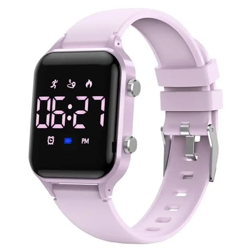 caprock Orologio digitale a LED per bambini, con contapassi, impermeabile fino a 50 atm, con calcolo della distanza/vibrazione, doppia