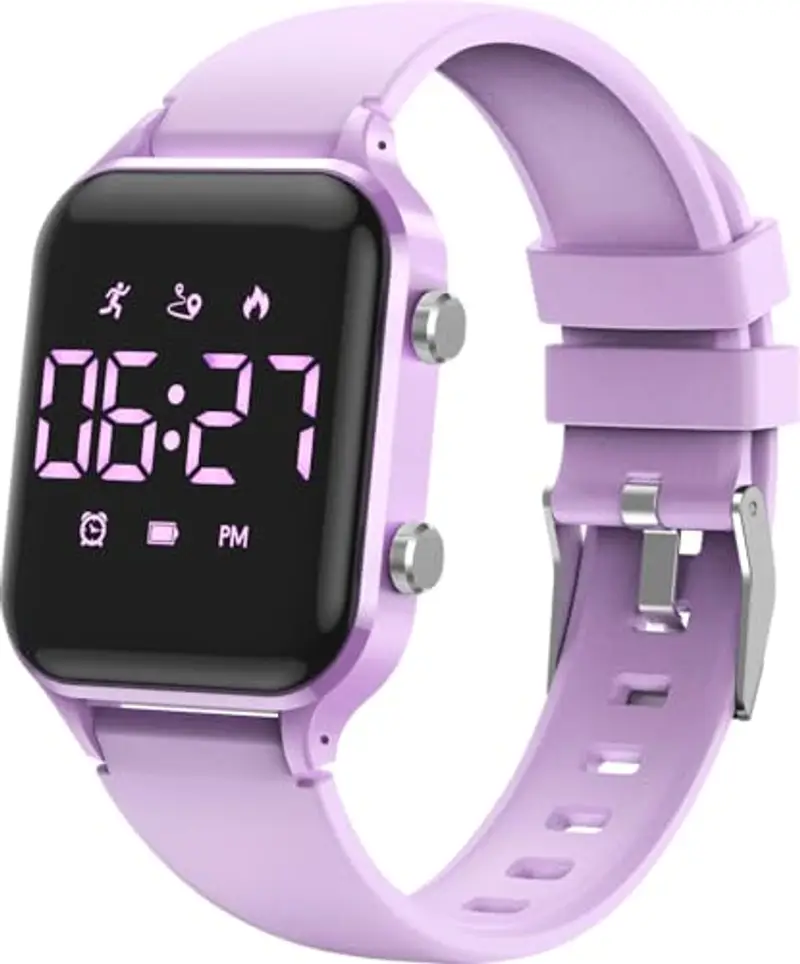 caprock Orologio digitale a LED per bambini, con contapassi, impermeabile fino a 50 atm, con calcolo della distanza/vibrazione, doppia