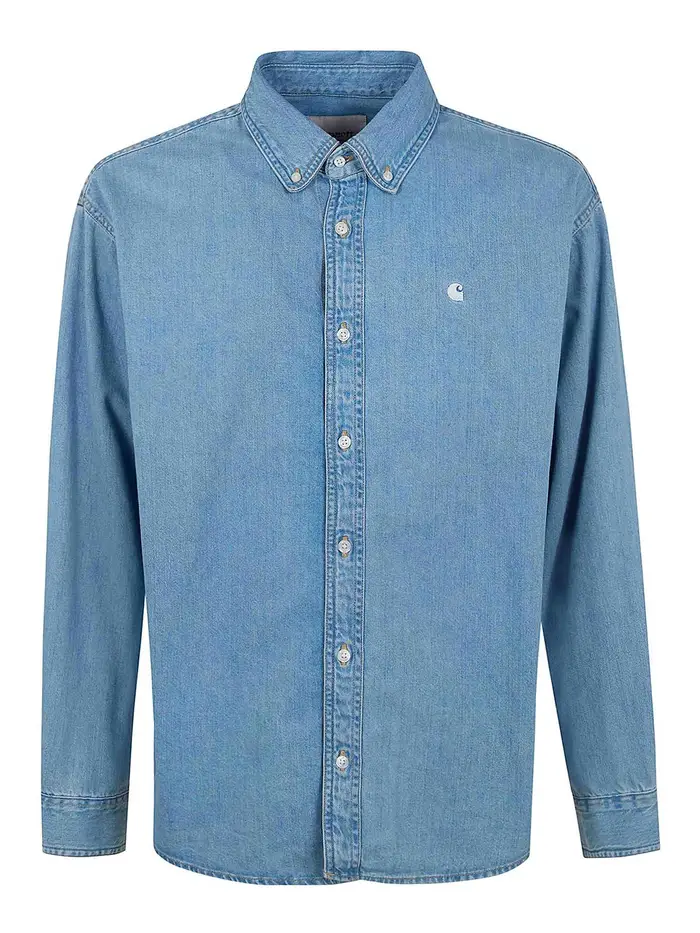 Camicia in denim a maniche lunghe Blu