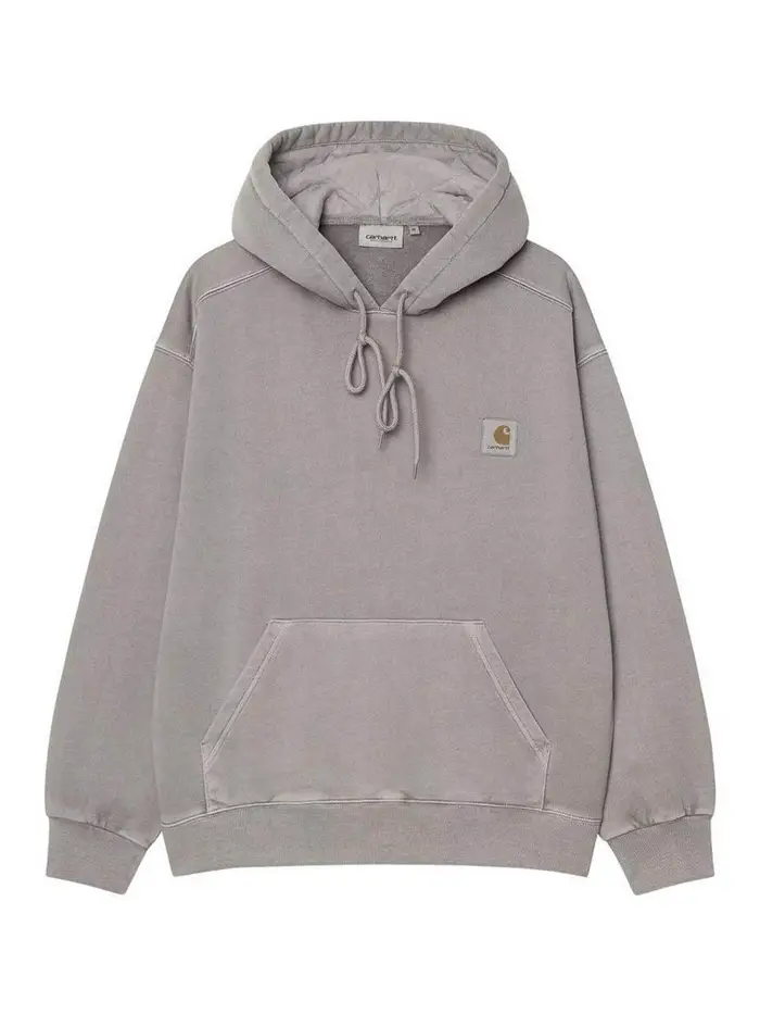 Felpa con cappuccio in cotone con logo Grigio