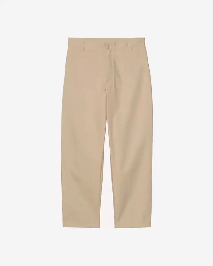 Pantalone chino beige Calder Pant Carhartt relaxed tapered fit in misto cotone