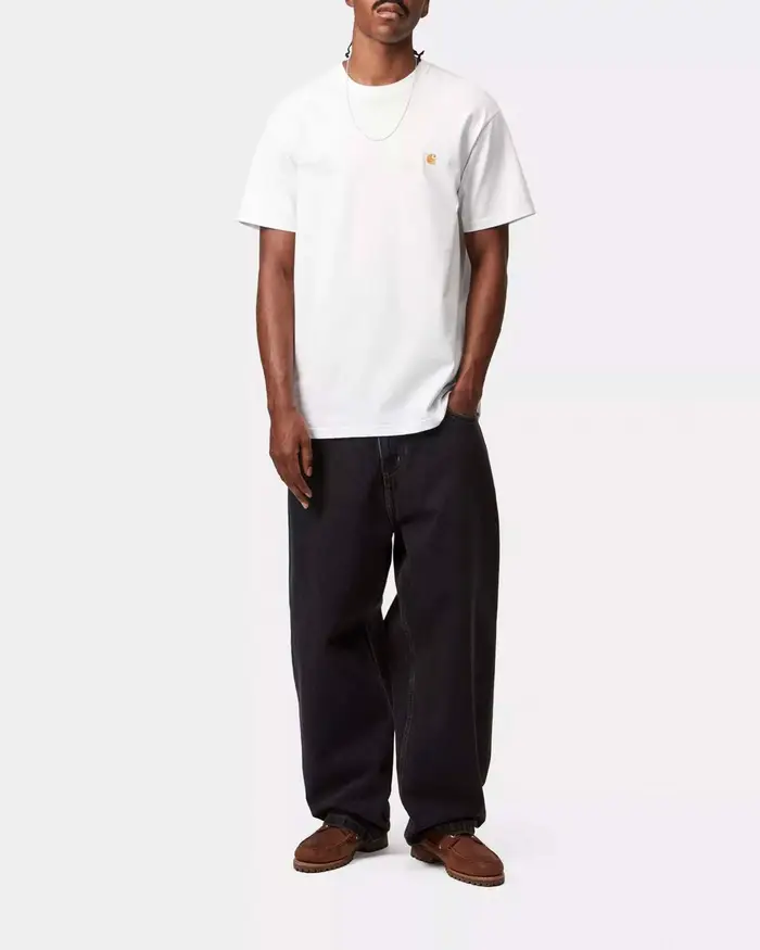 T-shirt bianca mezza manica Chase Carhartt loose-fit in puro cotone