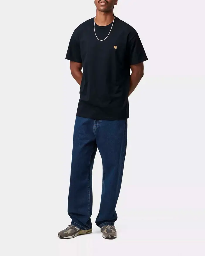 T-shirt blu mezza manica Chase Carhartt loose-fit in puro cotone