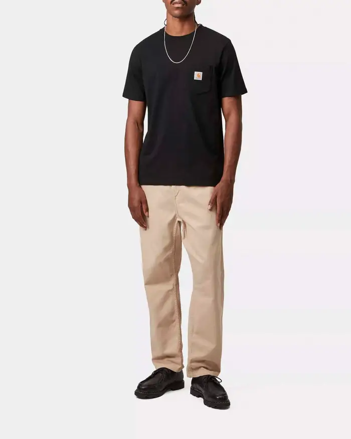 T-shirt nera mezza manica Pocket Carhartt regular-fit in jersey di cotone