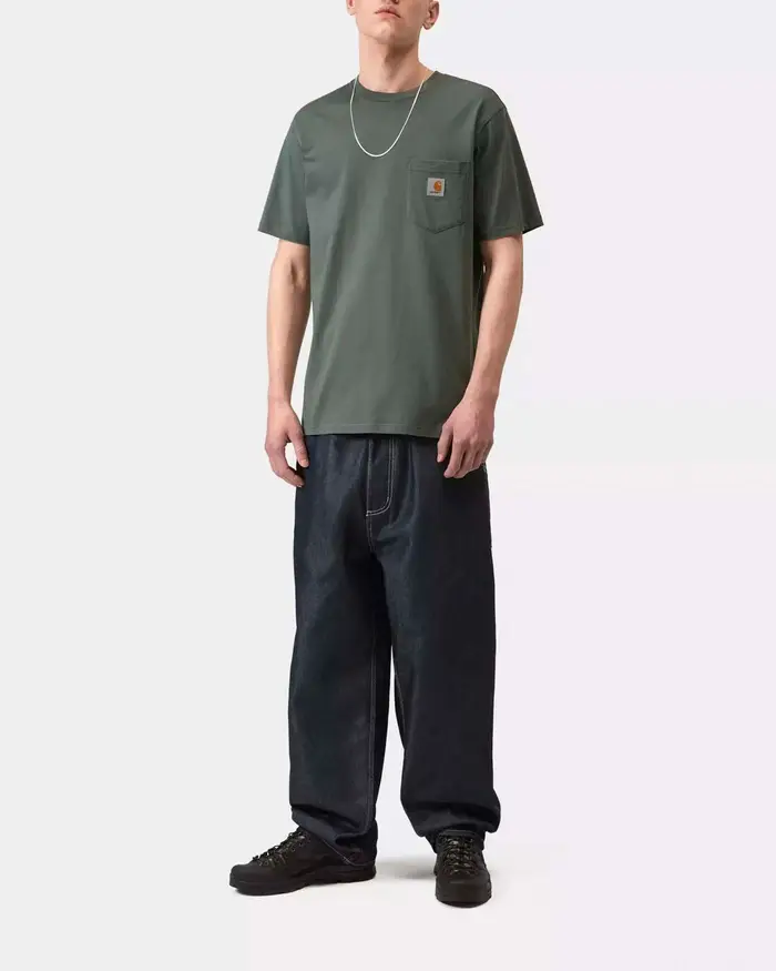 T-shirt verde militare mezza manica Pocket Carhartt regular-fit in jersey di cotone