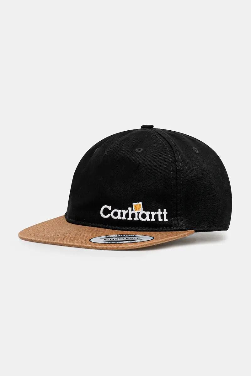 Carhartt WIP berretto da baseball in cotone Label Script Coach Cap colore nero con applicazione I034361.89XX