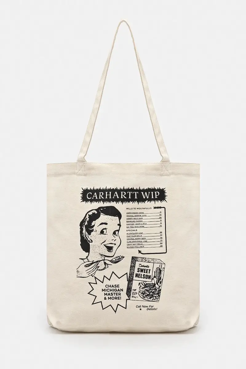 Carhartt WIP borsa in cotone Canvas Graphic Tote colore beige I033975