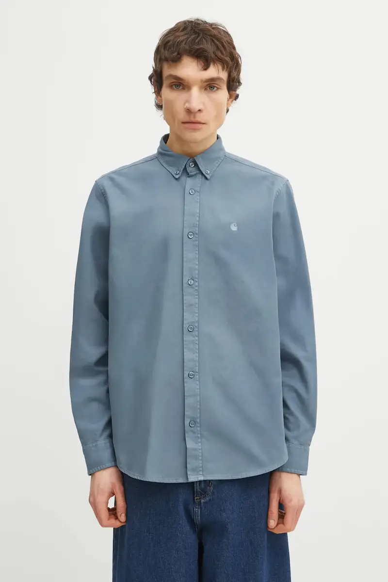 Carhartt WIP Maglia in cotone LS Bolton Shirt blu