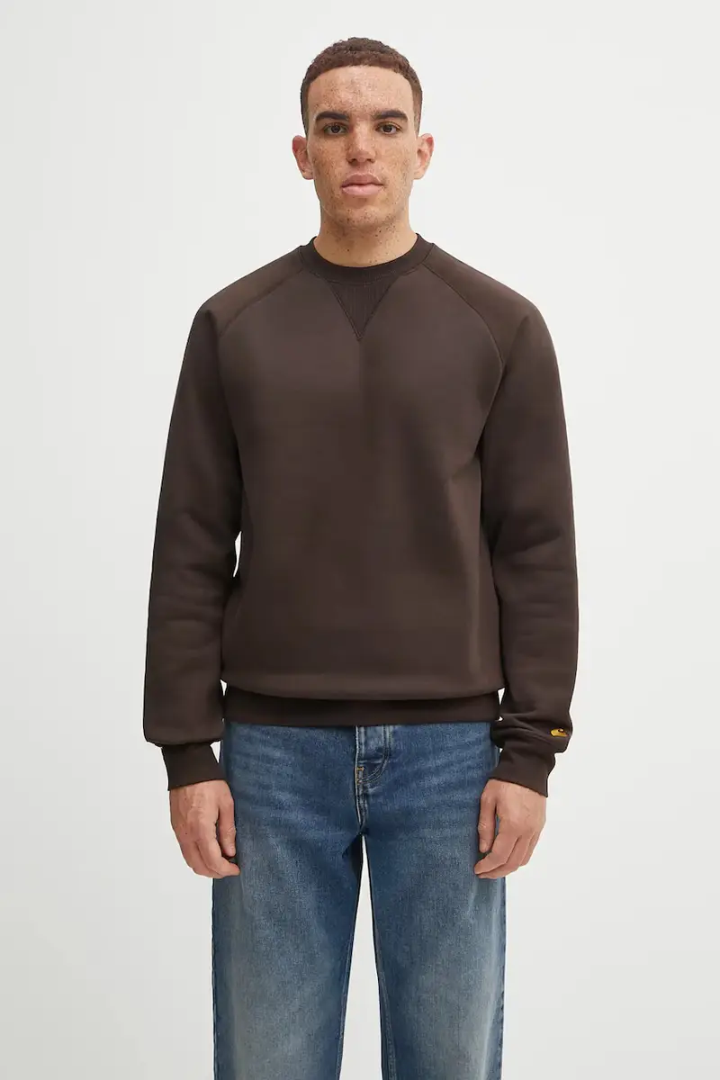 Carhartt WIP felpa Chase Sweat uomo colore marrone I033660.00WXX