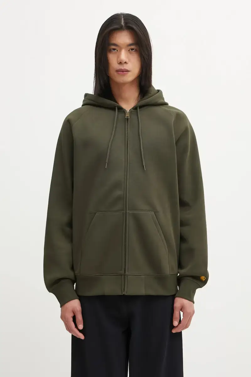 Carhartt WIP felpa Hooded Chase uomo colore verde con cappuccio I033664.3CBXX