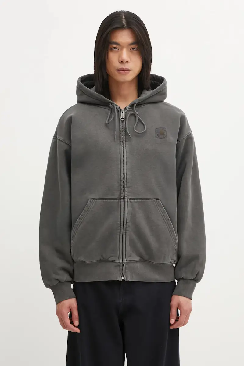 Carhartt WIP felpa in cotone Hooded Vista Jacket uomo colore grigio con cappuccio I029524.89GD