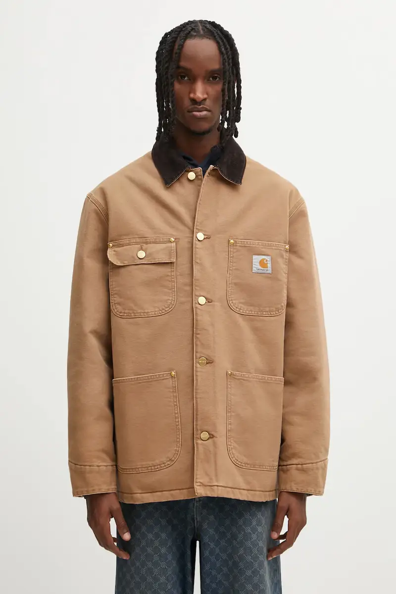 Carhartt WIP giacca in cotone OG Chore Coat colore marrone I035613.00S4O