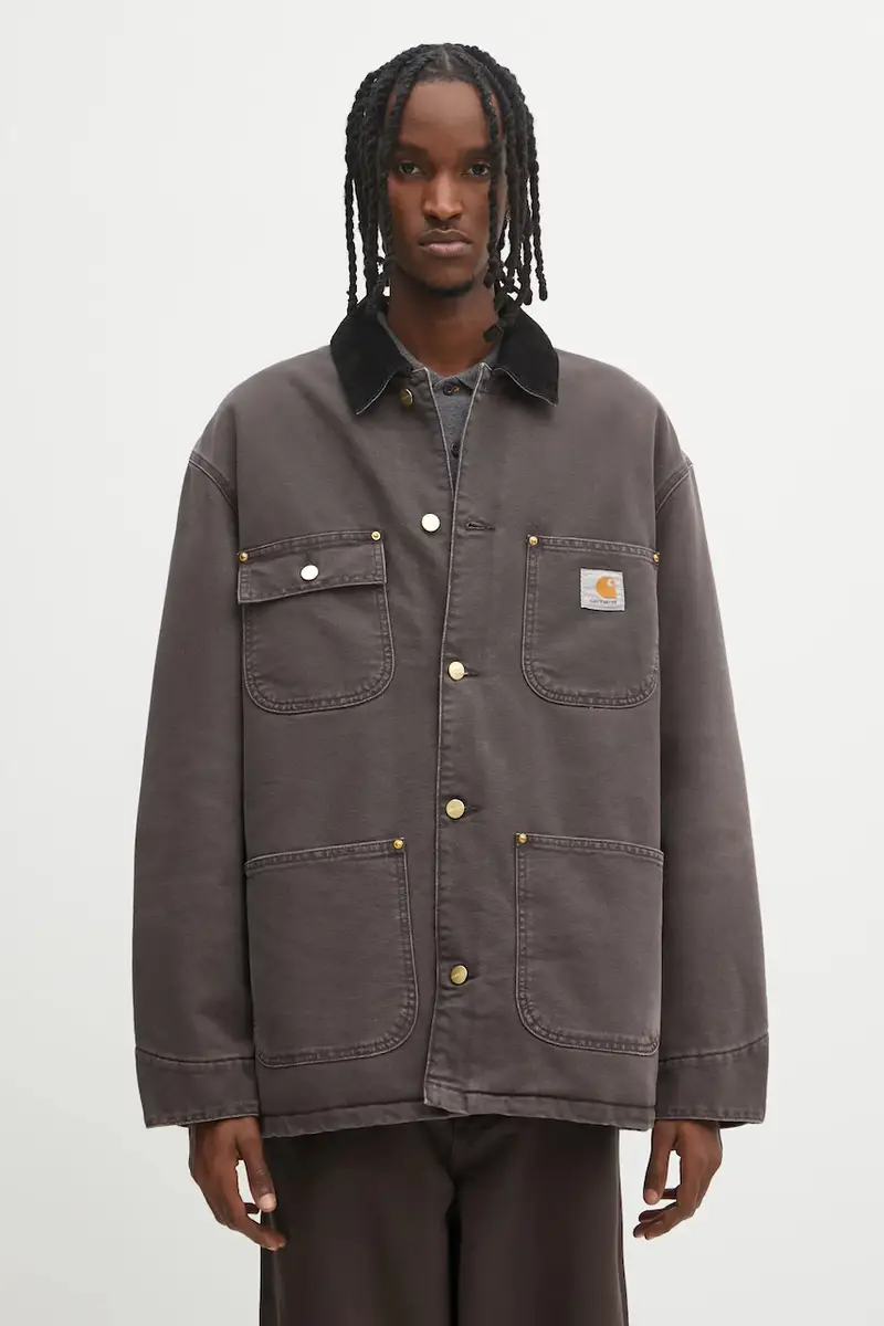 Carhartt WIP giacca in cotone OG Chore Coat colore marrone I035613.1YL4O