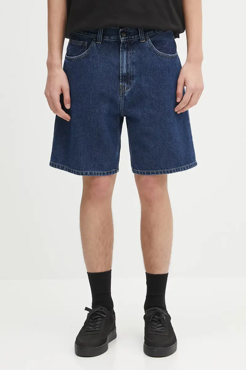 Carhartt WIP pantaloncini di jeans in cotone Nolan Short colore blu navy I034869.106