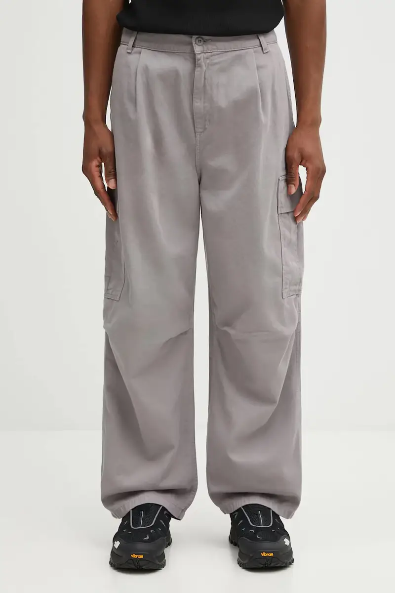 Carhartt WIP pantaloni in cotone Cole Cargo Pant uomo colore grigio I031218.2LRGD
