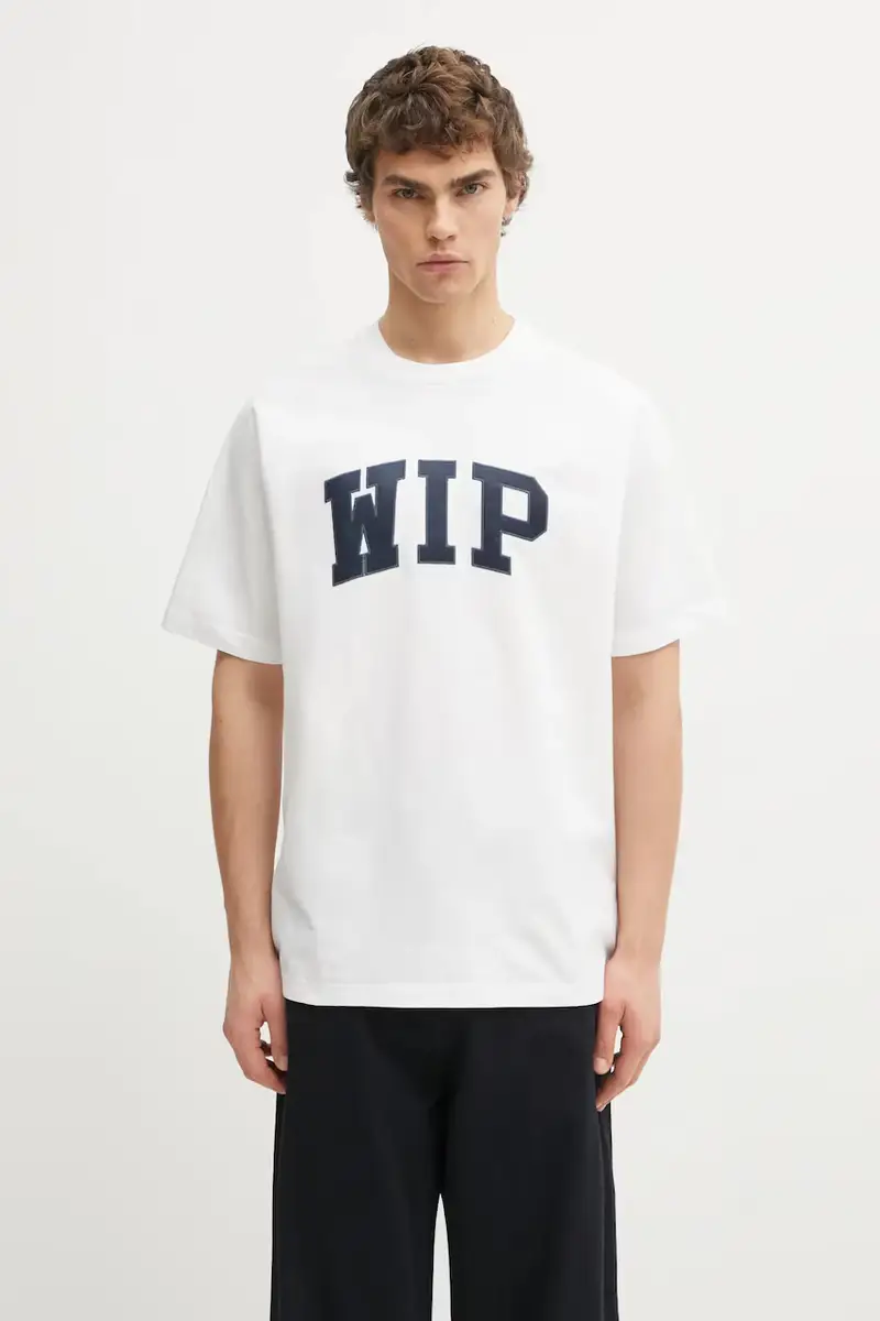Carhartt WIP t-shirt in cotone S/S WIP T-Shirt colore bianco con applicazione I034646.2Y2XX