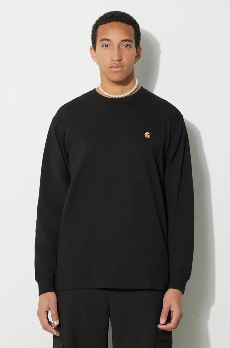 Carhartt WIP top a maniche lunghe in cotone colore nero