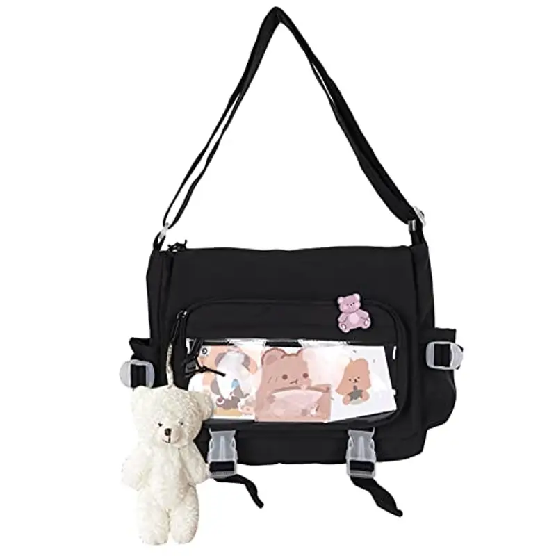 JQWSVE Carino Messenger Bag per le Donne Kawaii Spalla Crossbody Bag con Kawaii Accessori Estetica Tote Bag Carino Giapponese