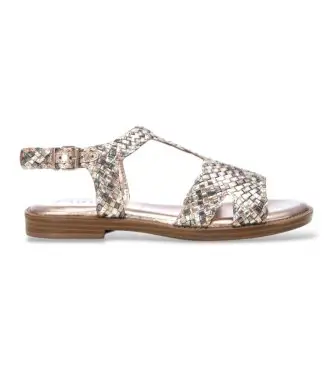 per donna 16219904-NUDE Sandali in pelle 162199 marrone (41), Basso, Fibbia, Casual