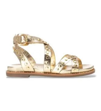 per donna 16239303-ORO Sandali di Pelle 162393 oro (35), Basso, Fibbia, Casual