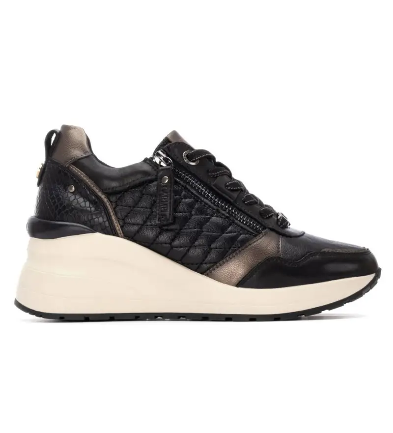 Carmela per donna. 16244601-NEGRO Sneakers in pelle 162446 nere, Nero, 3 a 5cm, Stringhe, Casual