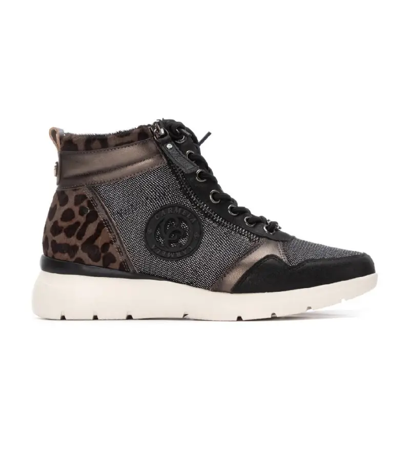 Carmela per donna. 16251401-NEGRO Sneakers in pelle 162514 nere, Nero, 1 a 3 cm, Cerniera, Casual