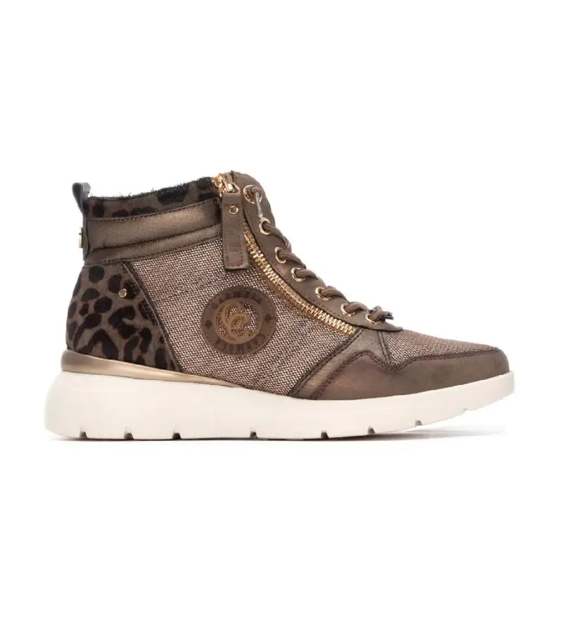 Carmela per donna 16251403-TAUPE Sneakers in pelle marrone 162514, Basso, 1 a 3 cm, Cerniera, Casual