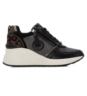 Carmela per donna 16252101-NEGRO Sneakers in pelle 162521 nere, Nero, 3 a 5cm, Stringhe, Casual