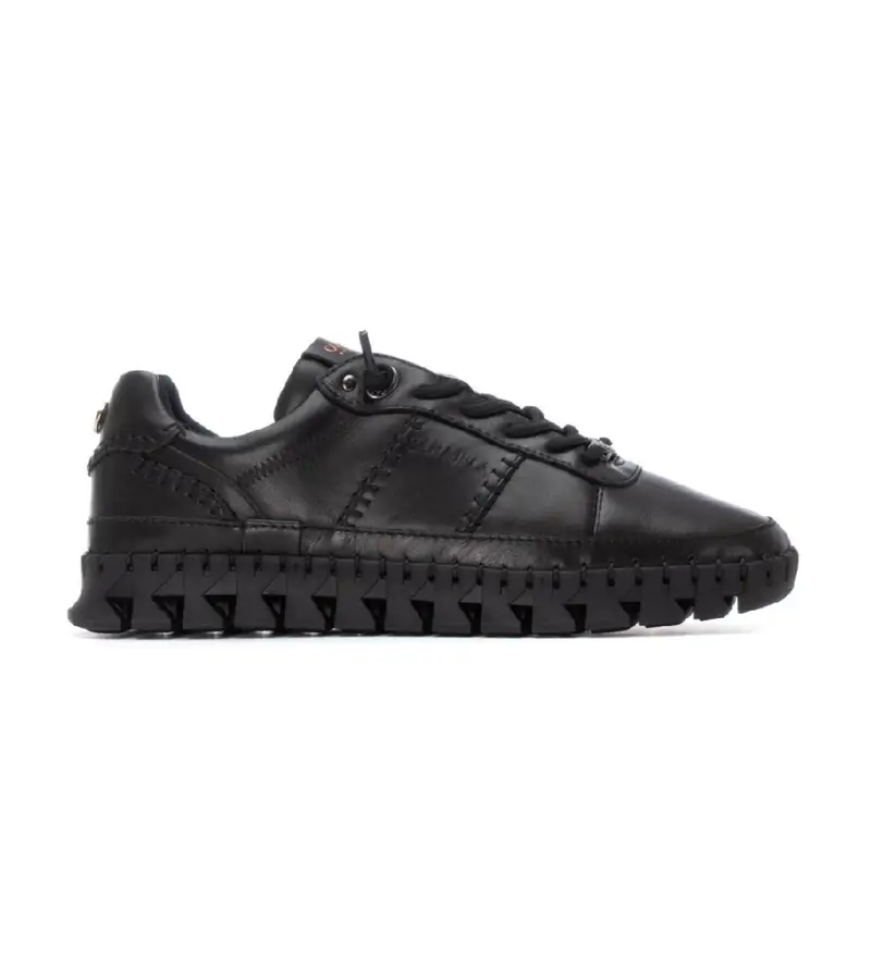 Carmela per donna. 16252801-NEGRO Sneakers in pelle 162528 nere, Nero, Basso, Stringhe, Casual