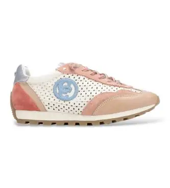 per donna 16311307-CORAL Sneaker in pelle 163113 beige (40), Basso, Stringhe, Casual Rosso