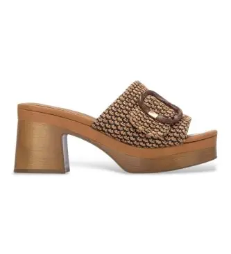 per donna 16315801-CAMEL Sandali 163158 marroni (39), Marrone, Tessuto, 5 a 8cm, Nessuno, Casual, Classico Naturale