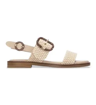 per donna 16315902-BEIGE Sandali beige 163159 (41), Tessuto, Basso, Fibbia, Casual Marrone