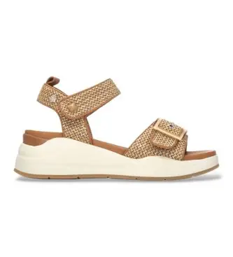 per donna 16326803-CAMEL Sandali 163268 marrone (40), Tessuto, Basso, Velcro, Casual