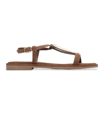 Carmela per donna 16329001-CAMEL Sandali in pelle 163290 marroni, Marrone, Basso, Fibbia, Casual, Classico