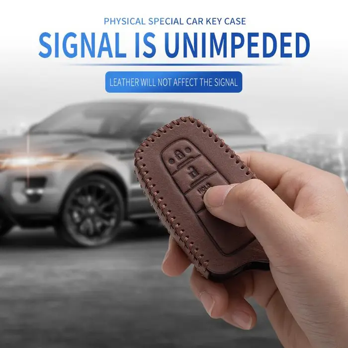 Custodia in pelle per chiave a distanza per auto Custodia completa per Toyota Auris Corolla Reiz Avensis Verso Yaris Aygo Rav4 Scion TC IM Borsette Supporto Fob D stytle Brown miniatura 2