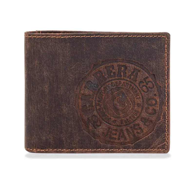 CARRERA Portafoglio marrone da uomo con stemma logo