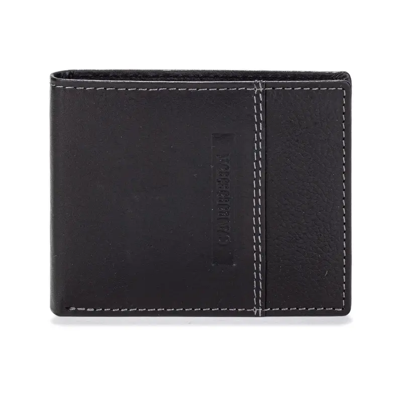 CARRERA Portafoglio nero da uomo con cuciture a contrasto