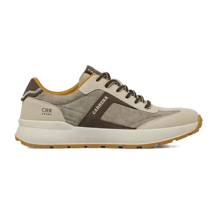 CARRERA Sneakers casual da uomo bicolore beige e marroni effetto scamosciato